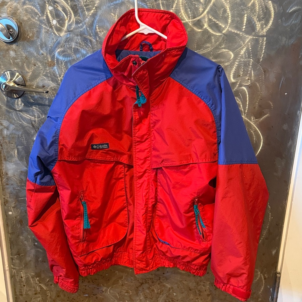 Columbia Red and Blue Windbreaker Jacket